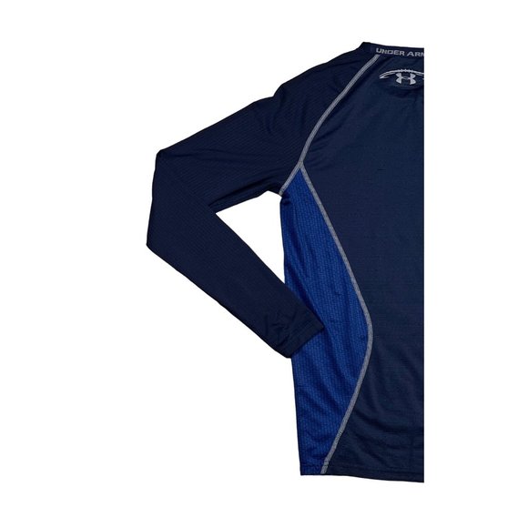 UNDER ARMOUR Shirt Kids Long Sleeve Crew Neck Athletic Fit Pullover Tee Blue Med - Picture 10 of 12